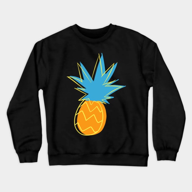 Neon Pop Art Pineapple Frenzy Crewneck Sweatshirt by Sunny Saturated